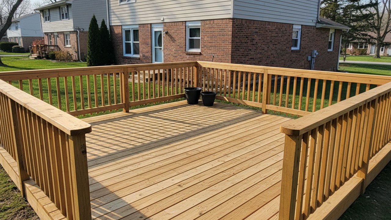 Multi-Level Deck Building completed by Majestic Deck Solutions in McFarland, WI