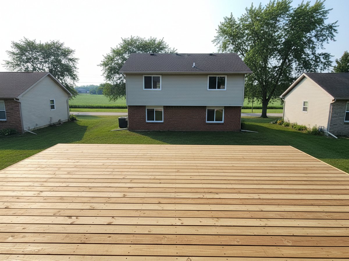 Majestic Deck Solutions crew at work on a home in Fitchburg, WI
